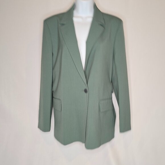 Maje Villanette Chain Belt Blazer in Green, Size 42, NWT - Picture 1 of 7